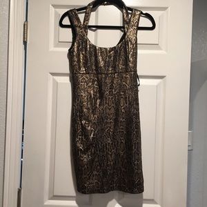 GUESS Animal Print Shiny Mini Dress